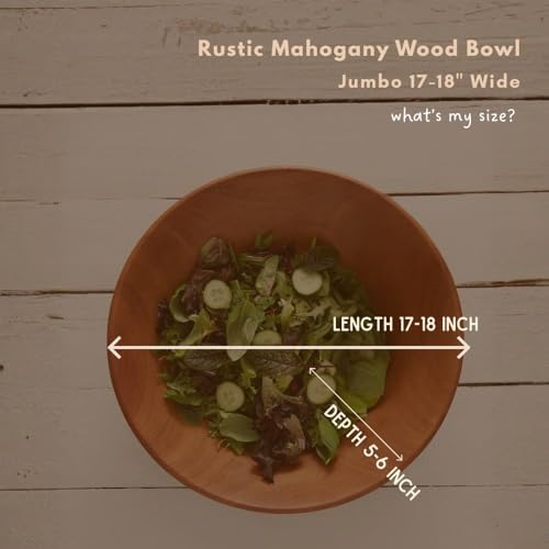 Rustic Wood Bowls for Serving Salads (Jumbo (17-18")) - size: Jumbo (17-18")