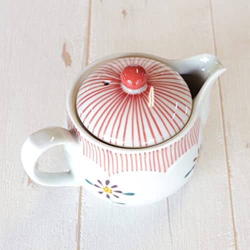 Japanese Teapot for one person Ceramic 7.8 fl oz Arita Imari ware Made in Japan Porcelain Tea pot Aka-Tokusa