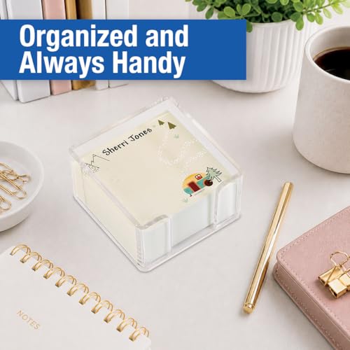 Current Camping Personalized Note Sheets in a Cube - 400, 3.38 x 3.38, Loose Sheets in 2.75" Tall Clear Acrylic Box - color: Camping