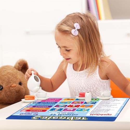 Educational Placemats Set of 6 Preschool Kid Plastic Table Mat 17×13×0.04in - style: Educational Montessori