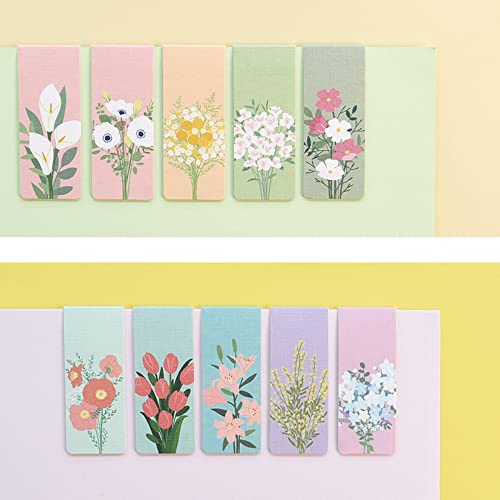 Monolike Magnetic Bookmarks Flower for You ver.1 + ver.2, 10 Pieces - color: Flower for You Ver.1 + Ver.2