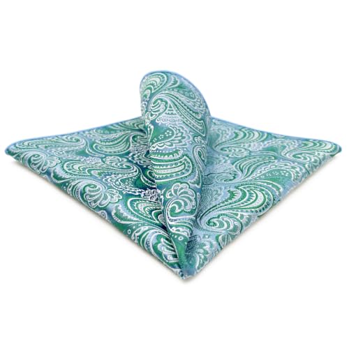 S&W SHLAX&WING Mens Pocket Square Paisley Multicolor Large for Business Wedding - color: Bh61