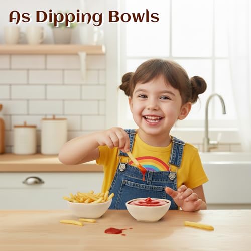 5 OZ Dipping Bowls Sets of 6, Small Bowls for Dips - Beige - color: Beige, size: 5 OZ
