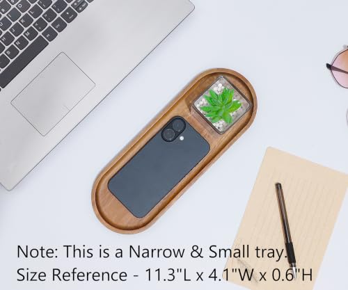 Small Wooden Oval Narrow Tray (11.3 x 4.1 inch), Mini Serving Tray - color: Oval - Brown, size: 11.3" x 4.1" x 0.6"