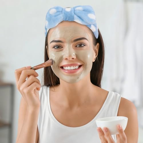 10 Pack Blue Polka Dot Spa Headbands - color: Dot blue