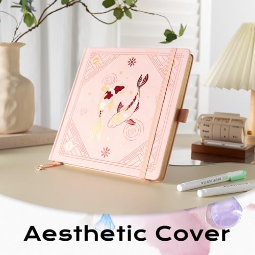 TIEFOSSI Dotted Square Journal Notebook 160 Pages for Women & Men(8 x 8) - color: Pink, size: Square-Dotted