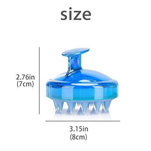 INVODA 2PCS Scalp Massager Shampoo Brush Soft Silicone Bristles for Dandruff Removal & Hair Growth, Waterproof Wet/Dry Use, Men, Women & Pets - color: Blue 2 Pcs