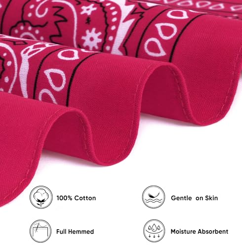 Bycc Bynn Large Soft Cotton Bandanas Pack for Men & Women 22 x 22 inches - color: 3