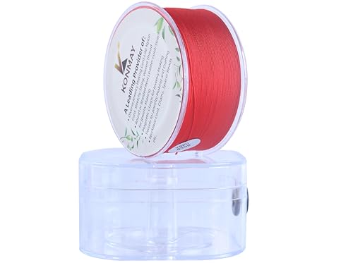 KONMAY 0.6mm Red Nylon Bracelet String for Dream Catchers&Wind Chimes - color: Red, size: Braided 0.6mm