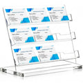 Dunzoom Business Card Holder for Desk, 9 Slots Acrylic Card Display Stand - style: 9 Slots