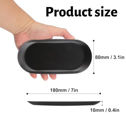 8 Pack 7 Inch Oval Stainless Steel Decorative Tray, Stainless Steel Tea Fruit Tray, 7 inch Black Oval Trays for Bathroom Vanity, Jewelry, Perfume & Key Organizer (Black) - size: 8 Pack 7 Inch