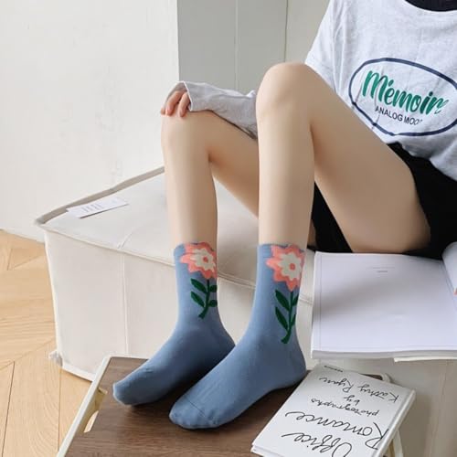 OTAODKA Cute Cotton Socks for Women Novelty Ankle Athletics Sock - color: 5 Pack Flowers B