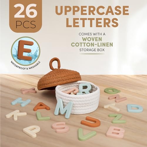 JoyCat Soft Silicone Magnetic Alphabet Letters, 26 Uppercase (Muted Color) - color: Muted Color
