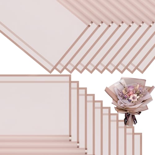 CCIJESW 20 Sheets Flower Bouquet Wrapping Paper Pink-2 - color: 037-Transparent Pink
