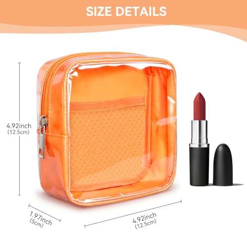 WLLWOO Clear Makeup Bag Mini Cosmetic Pouch Travel Toiletry Organizer - color: 1pcs-Mini-Orange