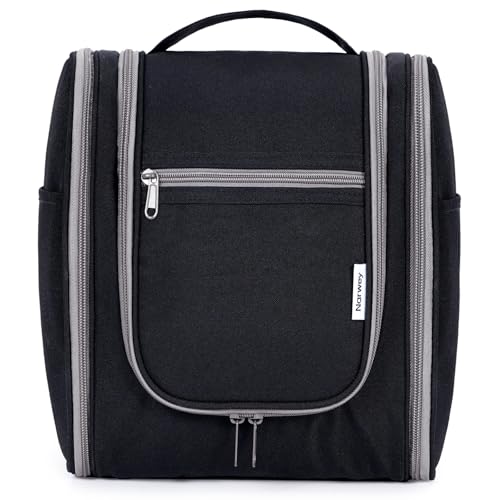 Narwey Hanging Travel Toiletry Bag for Women, Cosmetic Makeup Bag - color: AB-Black, size: Medium