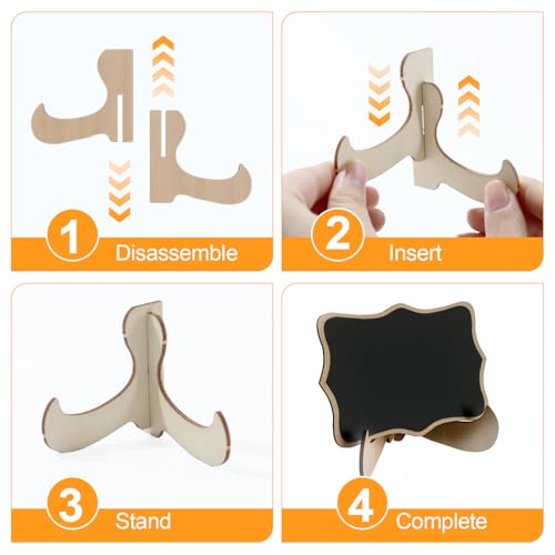 Mini Chalkboard Signs for Food Labels- 30 Pack Small Wooden Framed Blackboard for Wedding Table, 5 Assorted Shapes for Party Buffet Decor, Food Place Cards or Dessert Table Display Set - style: 5 shape