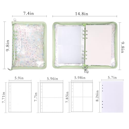 MUDOR 4 in 1 Sticker Storage Organizer Binder,Collecting Book Album Holder - color: Green