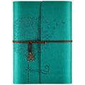 OMEYA Refillable Leather Journal for Women: A5, 100gsm Lined Paper, Blue - color: Blue, size: A5-9.3''×6.3''