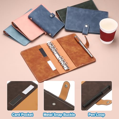 PATIKIL A6 PU Leather Binder Cover 6 Ring Loose Leaf Dark Brown - color: Dark Brown, size: A6
