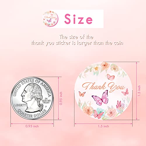 Heyfibro 500 PCS 1.5 Inch Thank You Stickers for Small Business, Baking, Gifts, Envelopes, Weddings (Butterfly) - style: Butterfly