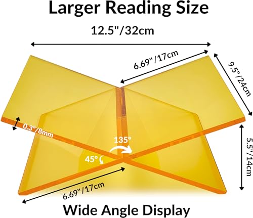 Honygebia Gold Acrylic Book Stands - Cross Frame Acrylic Book Holder, Open Bookstand for Display and Reading, Suitable for Art, Bible, Cookbook, Easel, Magazine, Textbooks 12.5" x 9.5" x 5.5" - color: Gold