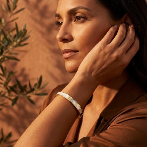 Hinged Bangle Bracelet for Women, Jewelry Gift for Anniversary Birthday - color: Gold
