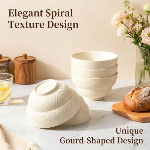 Ceramic Cereal Bowls Set of 6, 24.5 oz Soup Bowls, 6 Inch - size: Cereal Bowls Set of 6