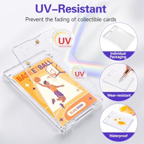 Magnetic Card Holder, 12 Pack 35PT Clear Baseball Trading Card Cases