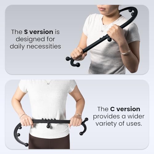 LiBa Trigger Point Massage Tool 11-Node, Collapsible S/C Curve - color: Detachable Black (1 Pack)