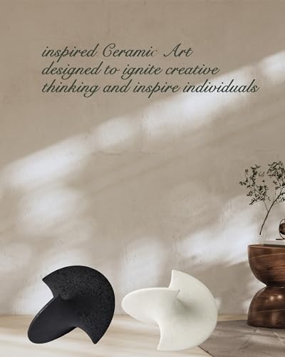 UPWOIGH White Abstract Balancing Sculpture, 5.12 x 7.28 x 5.12 Inch - color: White Ceramic Inspired Décor