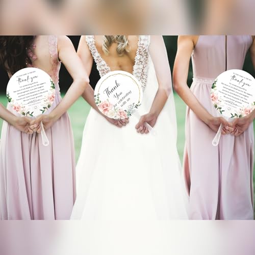 CroBlissful 100 Pcs Wedding Hand Fans for Guests Bulk, Handheld, Leaf - style: Flower