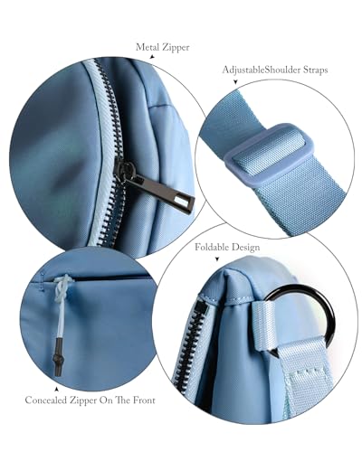 Crescent Bag for Women,Medium Nylon Crescent Bag Single Shoulder Bag - color: Blue