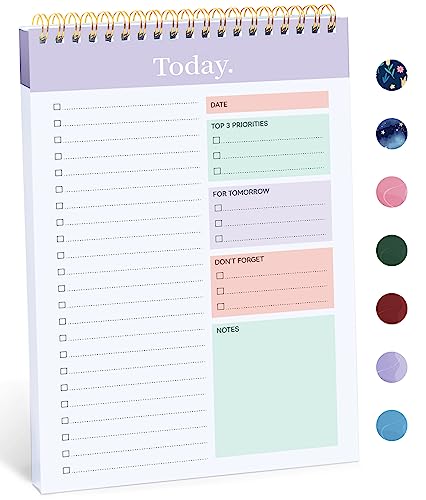 Taja To Do List Notepad, Undated Daily Planner for Work and Goal Setting - color: b-Violet Dream, size: 1 Pack