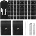 Geosar 50 Set Travel Manicure Kit Bulk Professional Nail Clippers Pedicure Nail Care Tools Grooming Stainless Steel Set with Portable Travel Case, Gift for Christmas Men Women(Black) - color: Black