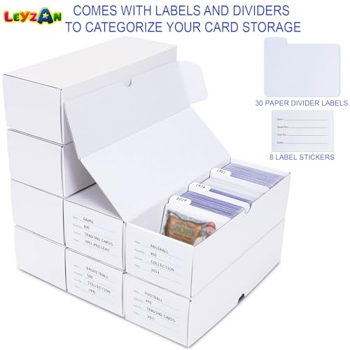Trading Card Storage Box, 8-Pack 600 Count Cardboard TCG & Sport Card Box - size: 8 piece 10in for Standard