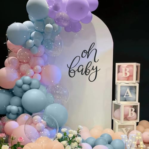 Pastel Pink Purple Blue Balloon Garland Arch Kit (166 PCS) - color: Blue-pink-purple