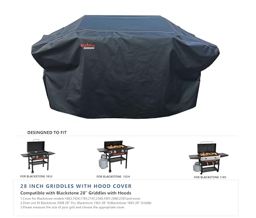 Griddle Cover for Blackstone 28" Griddle Cooking Station with Hood, Waterproof Fabric Flat Top Gas Grill Cover, Black - size: 60"L x 26"W x 30"H
