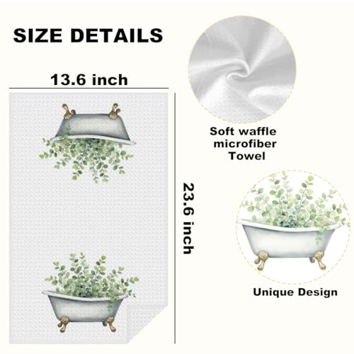 Lovdazzles 2 Pcs Funny Eucalyptus Kitchen Towels Decorative Tea Towel - color: Multi 1601