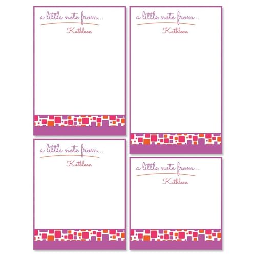Current Noteworthy Personalized Notepad Set - Set of 4, 100-Sheet Pads, Various Sizes, Memo Pad, Shopping List, To-Do Notes, Office Organizer - style: Noteworthy