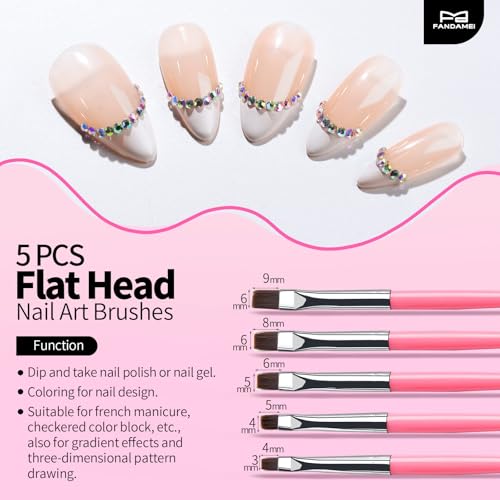 FANDAMEI Nail Art Pens, Nail Art Tools, Nail Design Tools, Nail Stuff - color: Pink