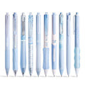 10PCs Pastel Gel Ink Pen Set,Retractable Black Ink Pens 0.5mm Fine Point - color: Blue