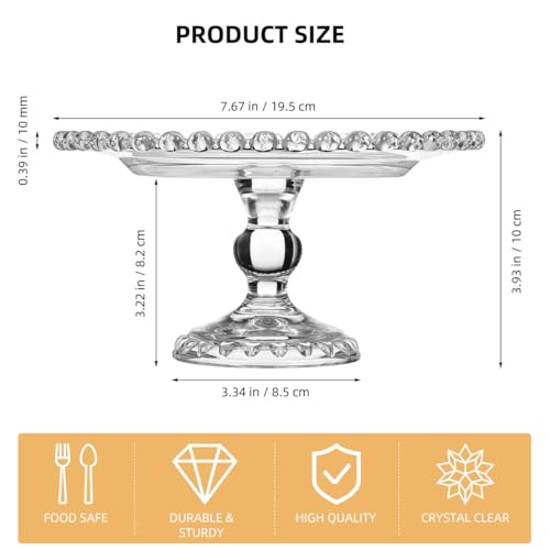 OUNONA Crystal Glass Fruit Tray, 19.5 cm (7.67 inch) Decorative Serving Platter for Kitchen Counter Afternoon Tea and Parties, Elegant Snack and Dessert Display Tray
