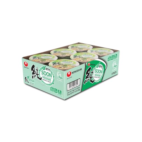Nongshim Soon Cup Noodle Soup,Veggie,2.6 Ounce,(Pack of 12) - size: 2.64 Ounce (Pack of 12)