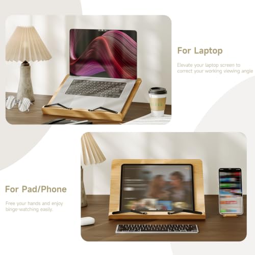 Cook Book Stand,Adjustable Height Book Holder for Reading Hands Free - size: M-13.2*9.5 inches