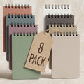 ZICOTO Aesthetic Pocket Notebooks Set Of 8 - Small 3x5 Spiral Notepads - color: Natural Earthy Tones