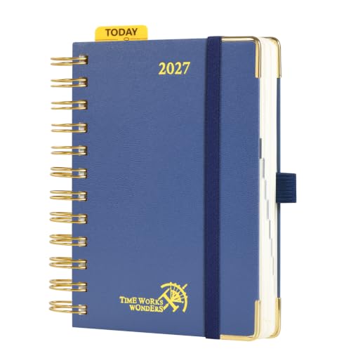 POPRUN 2027 Daily Planner One Page Per Day, 4.25" x 6.25" Small Calendar - color: Navy Blue, size: Small - 4.25" x 6.25", style: Calendar Year 2027