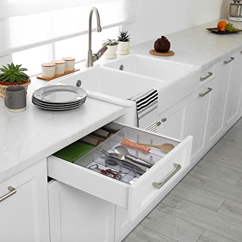 Simple Houseware Drawer Organizer Tray, 9 Adjustable Compartments, Clear - color: Clear, size: 1 Pack