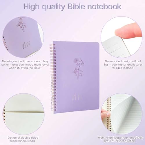 J6&H6 170Pcs Complete Bible Study Supplies, Bible Journaling Kit, Foldable Pencil Case with 75 Tabs,12 Pastel Bible Highlighters More Bible Accessories Set for Women, Beginner Christian Gifts (Purple) - color: Purple