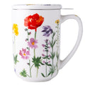 AmorArc Tea Cup With Infuser and Lid, 18oz Loose Leaf Tea Mug With Steeper - color: Wild Flowers